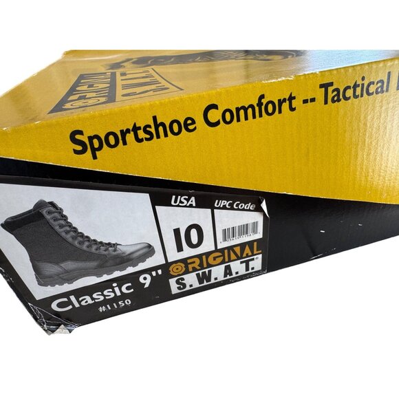 Original S.W.A.T. Classic 9" Tactical Boots Size 10 Black Leather & Cordura Dura - Picture 10 of 11
